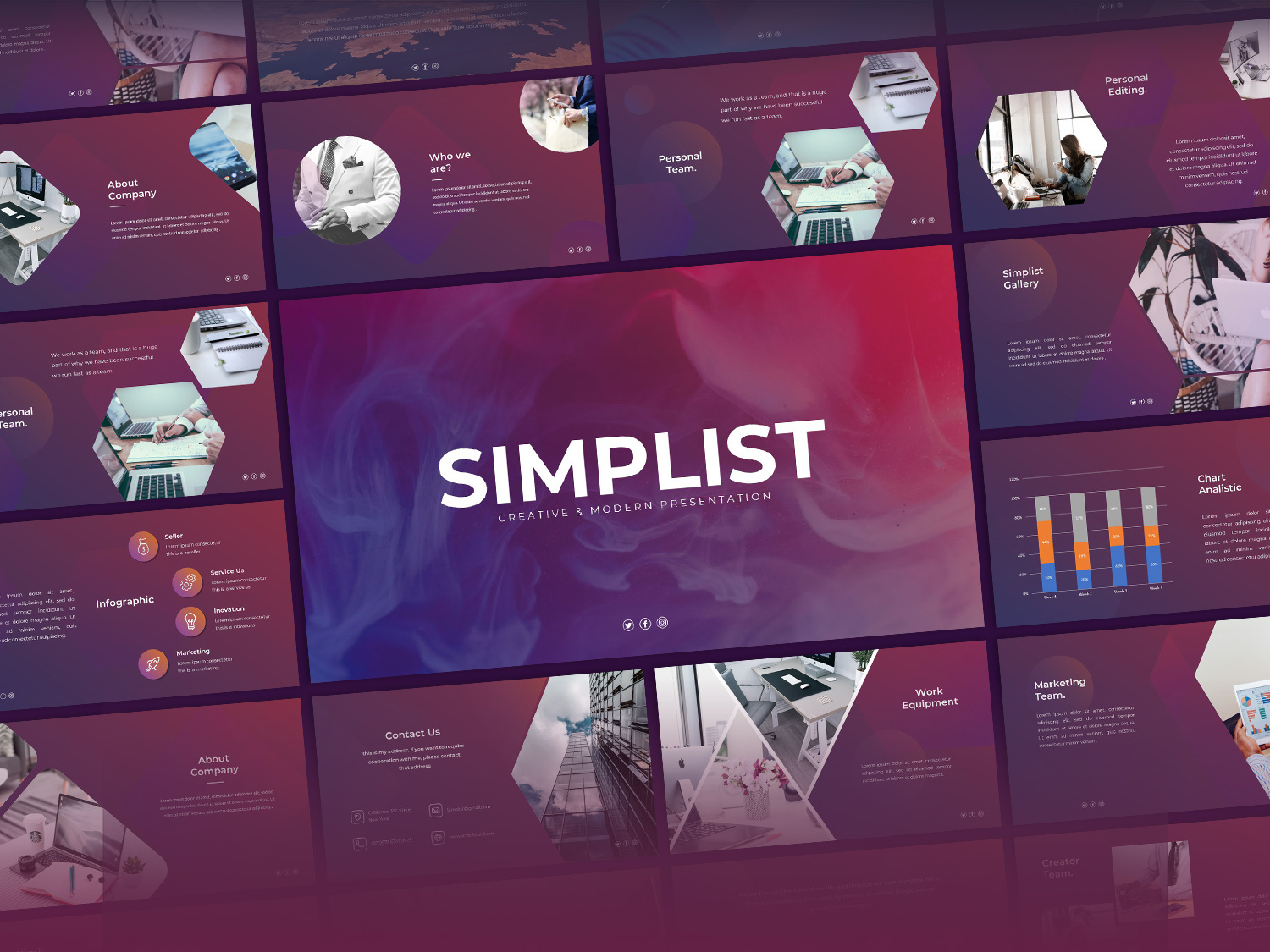 Simplist - Templat PowerPoint Kreatif & Korporat