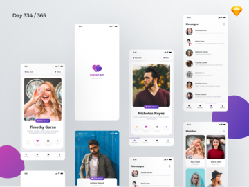 Dating App - Sketch Freebie