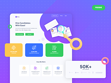 Hire Job Portal Landing Page Freebie