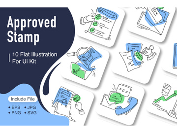 Flat Illustration Approved Stamp