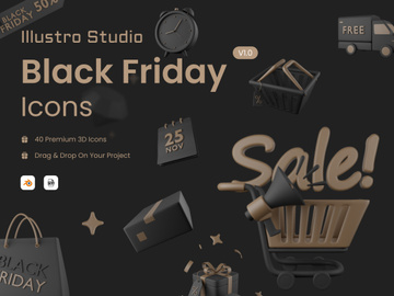Black Friday 3D icons