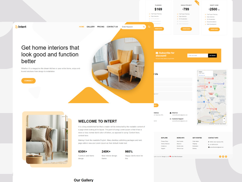Intert - Interior Designing WebSite Landing Page by Gurjot ~ EpicPxls