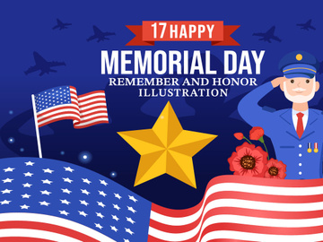 17 Memorial Day Vector Illustration