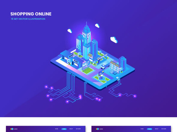 30 Vectors Shopping Isometric Concept Landing Page