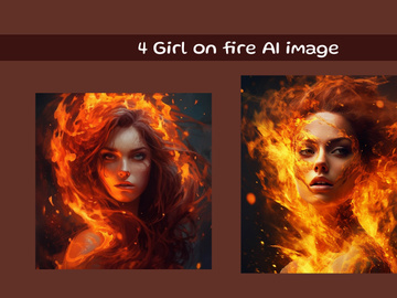 Girl on fire AI image cover