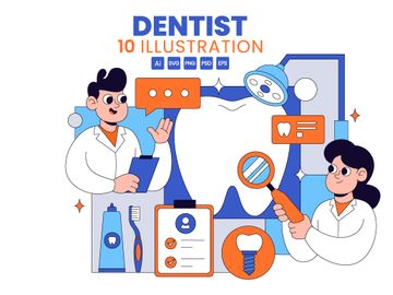 10 Dentist Treatment Illustration
