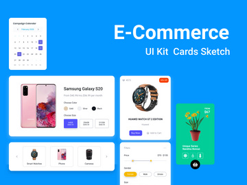 E-Commerce UI Kit  Cards Sketch