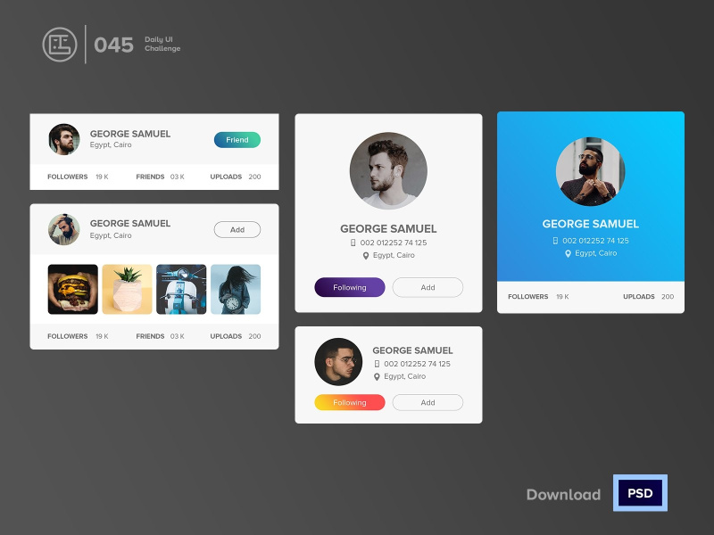 Info Card | Daily UI challenge - 045/100 by George Samuel ~ EpicPxls