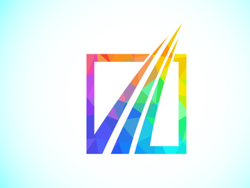 Finance and accounting logo low poly art style design vector template, Business finance logo