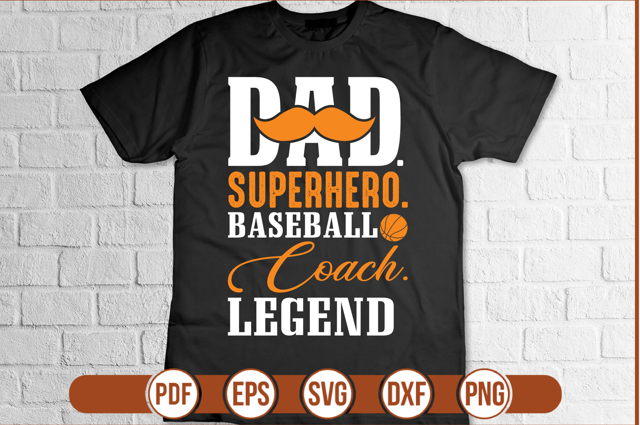 Desain T-Shirt dad. superhero. pelatih bisbol. legenda
