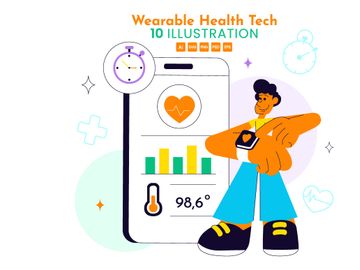 10 Wearable Health Tech Illustration