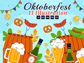 11 Happy Oktoberfest Beer Festival Illustration