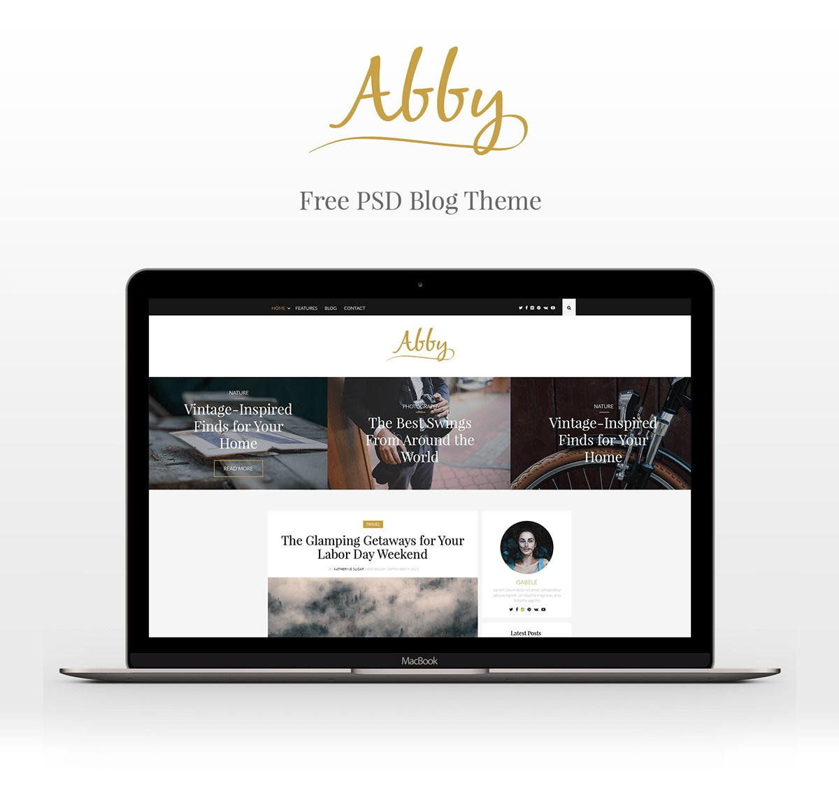 ABBY免费PSD博客主题(ABBY Free PSD Blog Theme)插图