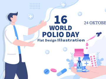 16 World Polio Day Background Vector Illustration