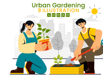 9 Urban Gardening Illustration