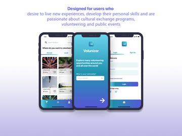 Volunteering applicaton - Projects/events creator mobile application UI kit