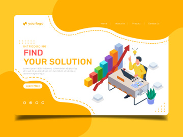 Find your solution - Landing page illustration template
