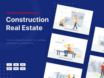 Real Estate & Construction Vector Scenes_Vol 01