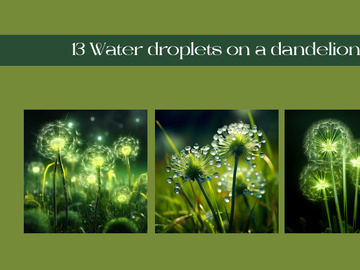 Water droplets on a dandelion