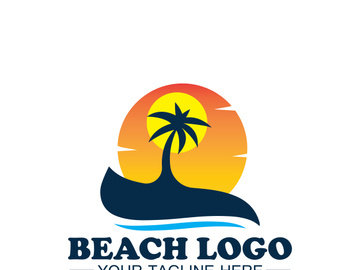 Beach logo design Vector template