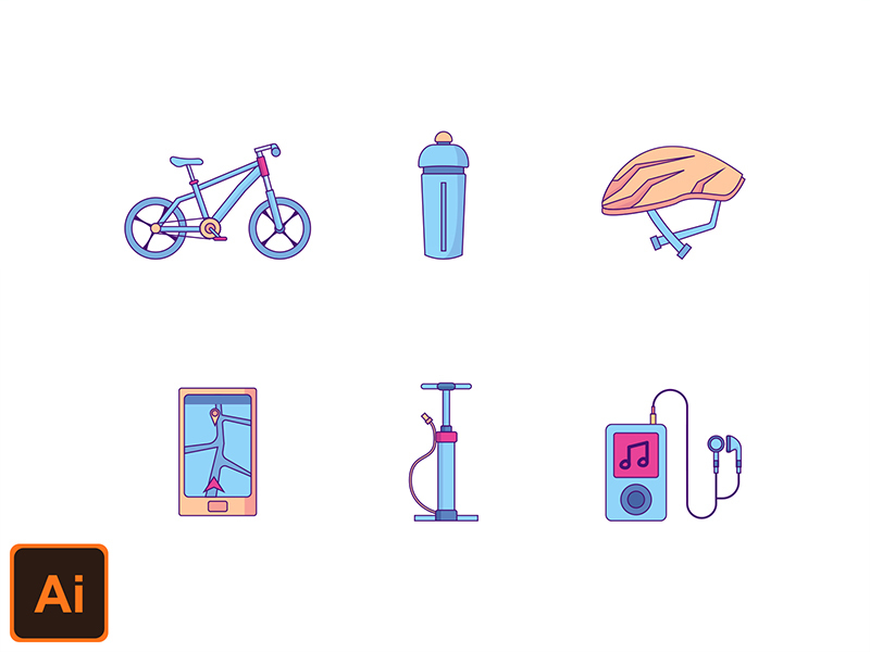 自行车运动图标集 免费(Cycle Sport icon set Freebie)插图