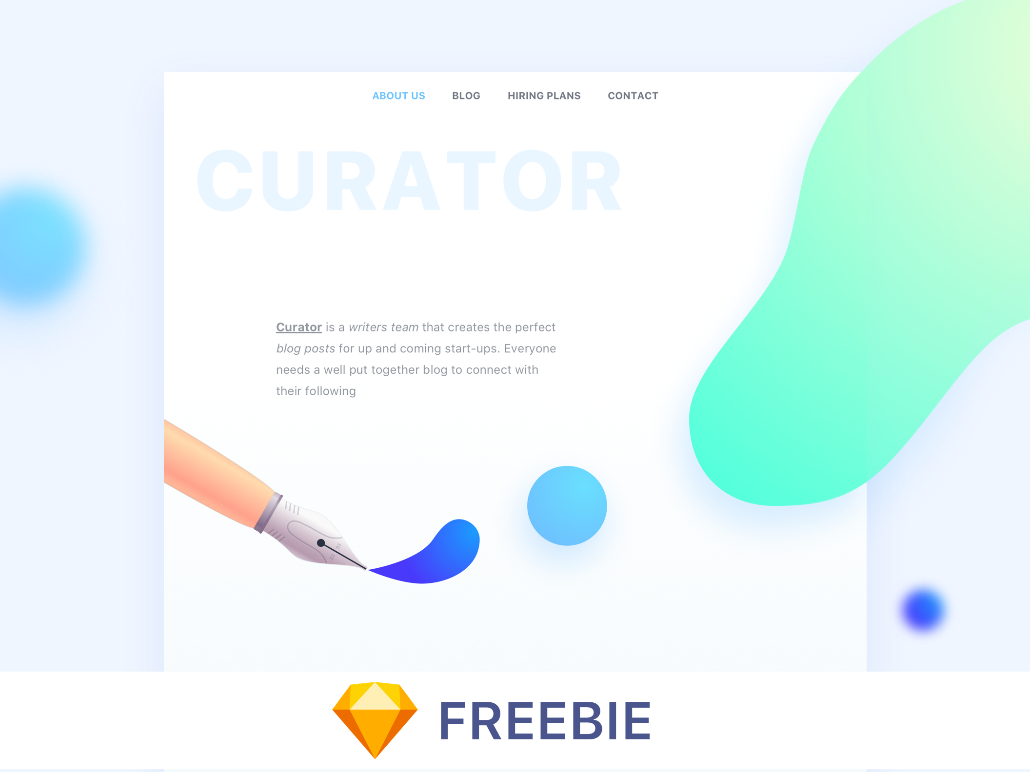 Curator Landing Page UI