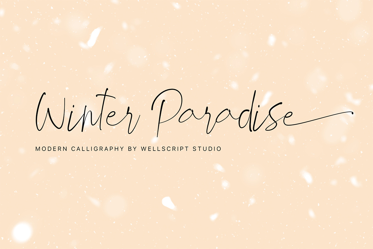 免费演示冬日天堂书法字体(Free Demo Winter Paradise Script Font)插图