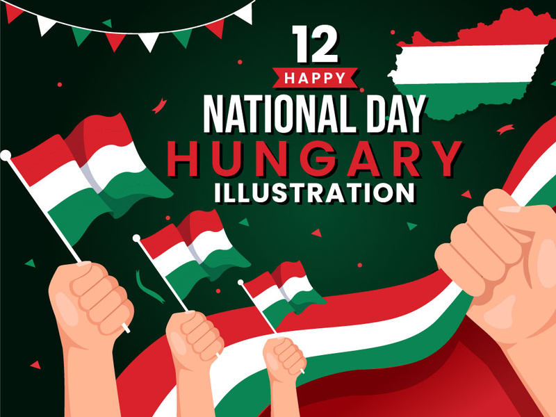 12 Happy Hungary National Day Illustration by denayuneep ~ EpicPxls