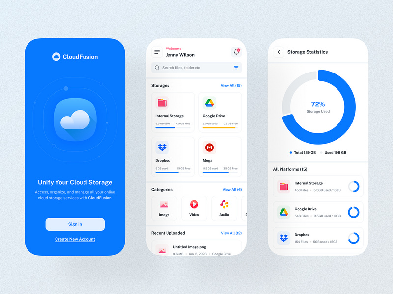 Combined Cloud Storage Managing Apps Design by Vijay_baldha ~ EpicPxls
