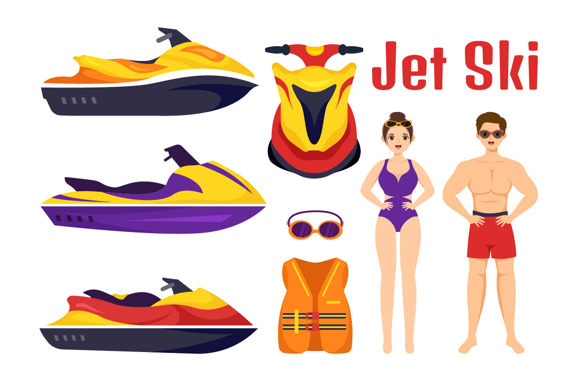 Ilustrasi 15 Orang Naik Jet Ski