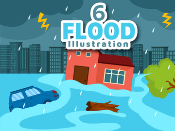 6 Floods Vector Illustration