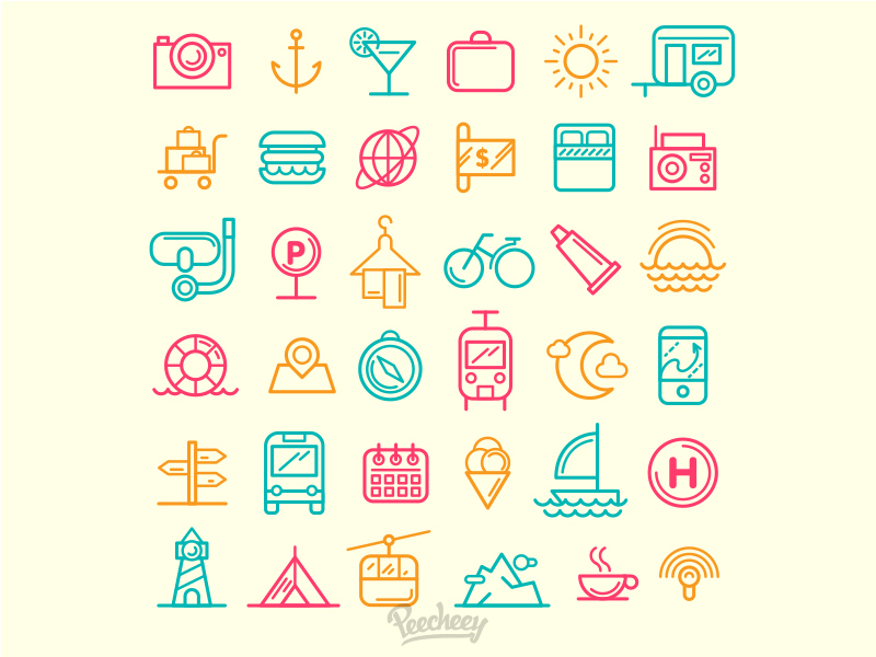 旅行中的图标(Traveling Icons)插图