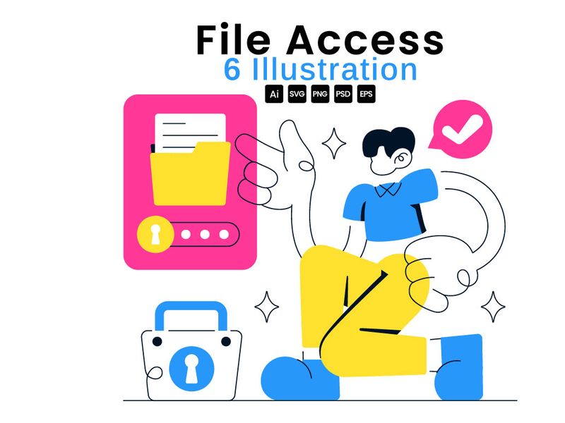 6 File Access Vector Illustration by denayuneep ~ EpicPxls