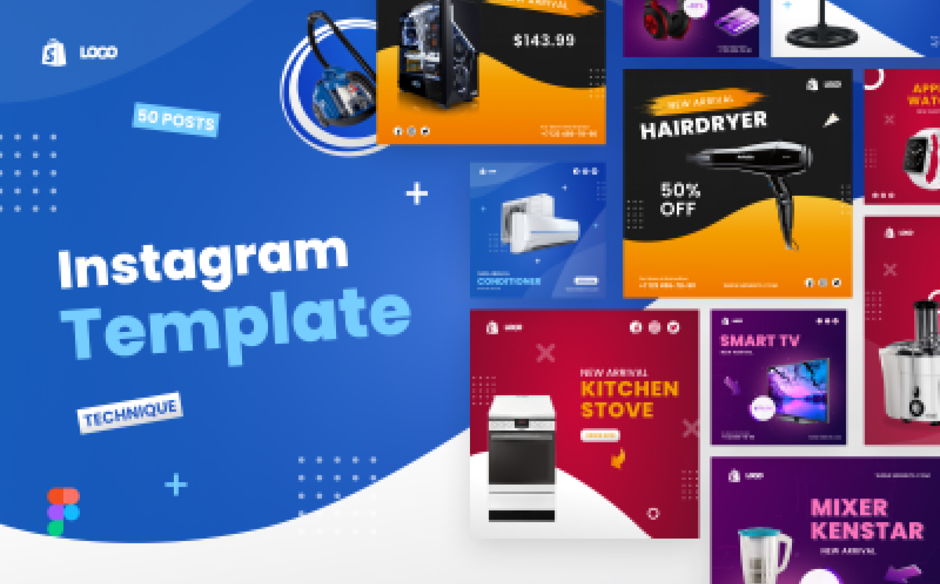 Template for social networks hardware store