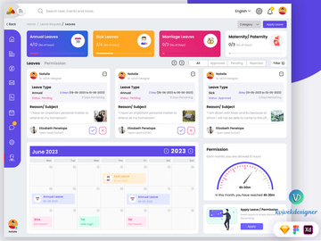 Admin Leave Management Page Web UI Template