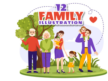 12 Family Values Vector Illustration