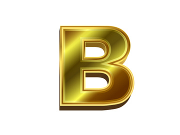3d golden letter. Luxury gold English alphabet on white background