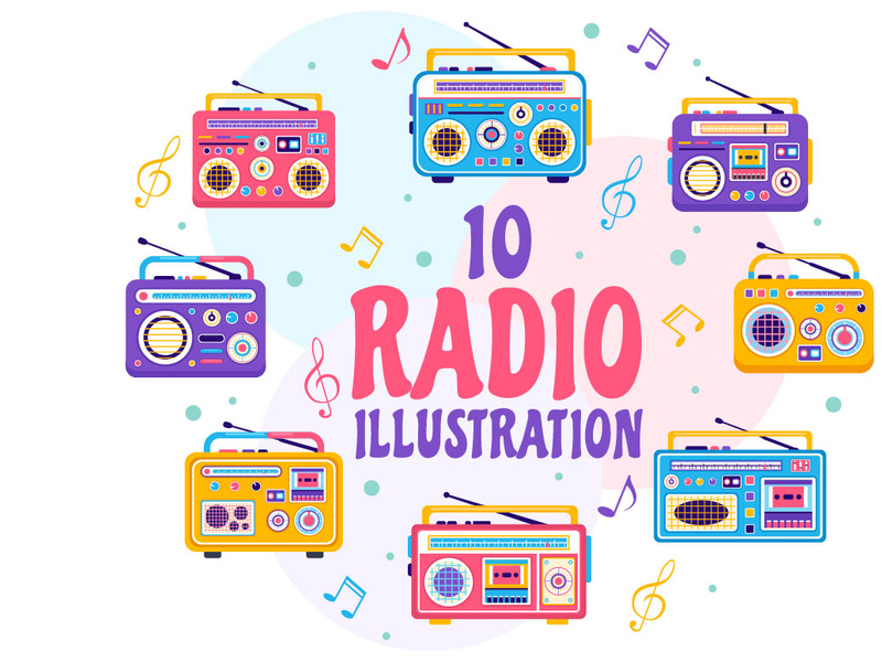 10 Radio Vector Illustration by denayuneep ~ EpicPxls