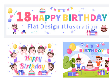 18 Happy Birthday Party Illustration