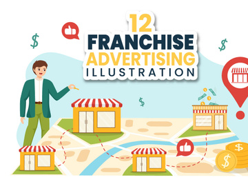 12 Franchise Advertising Business Illustration