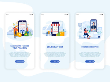 Financial onboarding mobile app illustration concept