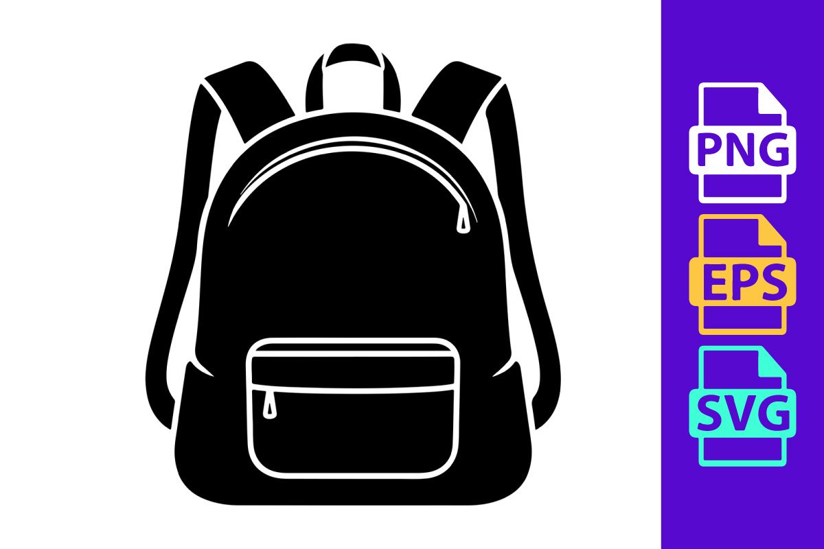 Klassischer Rucksack-Design mit vorderer Rundtasche und verstellbaren Trägern, perfekt für Schule, Wandern oder den täglichen Pendelverkehr. Einfaches Vektorsymbol.