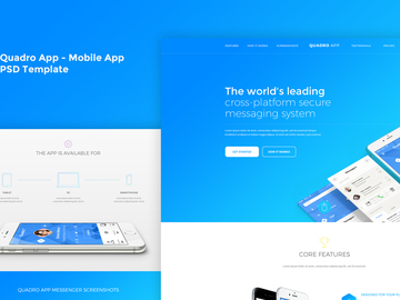 Quadro App - Mobile App PSD Template