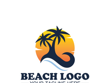 Beach logo design Vector template