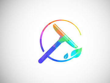 Low Poly Cleaning Service Logo Design Template, Cleaning Company Logo Sign Symbol.
