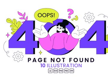 10 404 Error Vector Illustration