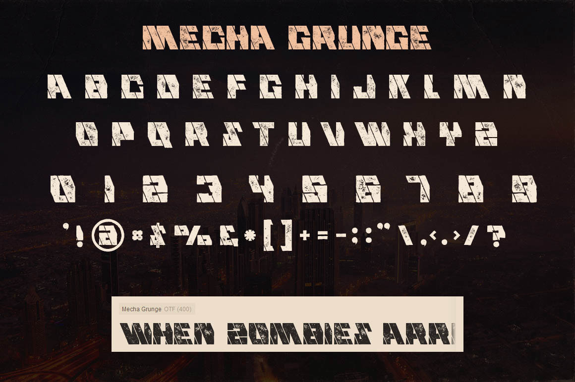 Mecha Grunge - 免费字体(Mecha Grunge - Free Font)插图1