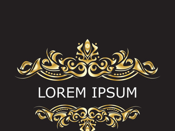 Gold luxury floral vintage monogram decorative logo template