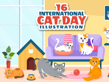 16 International Cat Day Illustration
