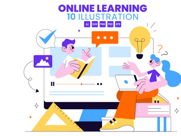 10 Online Learning Platform Illustration